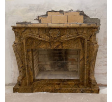 КП-P10158 Открытый камин с облицовкой из коричневого мрамора